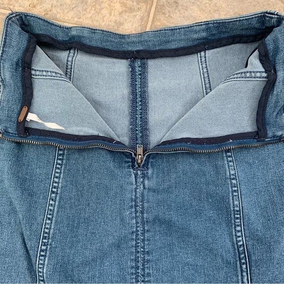 Free people denim mini skirt a-line retro size 0 - Picture 3 of 7